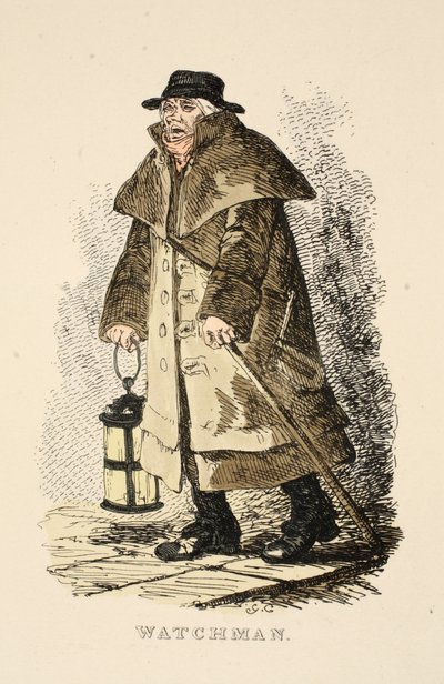 Wächter aus The Gentlemans Pocket Magazine, veröffentlicht 1827 von George Cruikshank